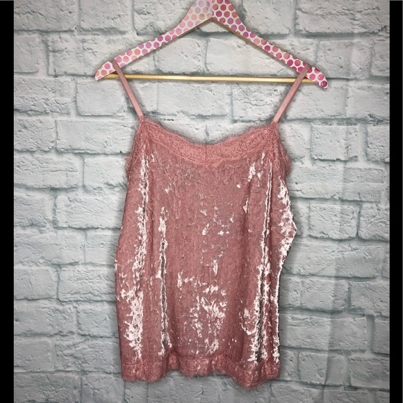No Boundaries Tops - No Boundaries Tank Top Blush Faux Velvet Size L
